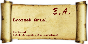 Brozsek Antal névjegykártya